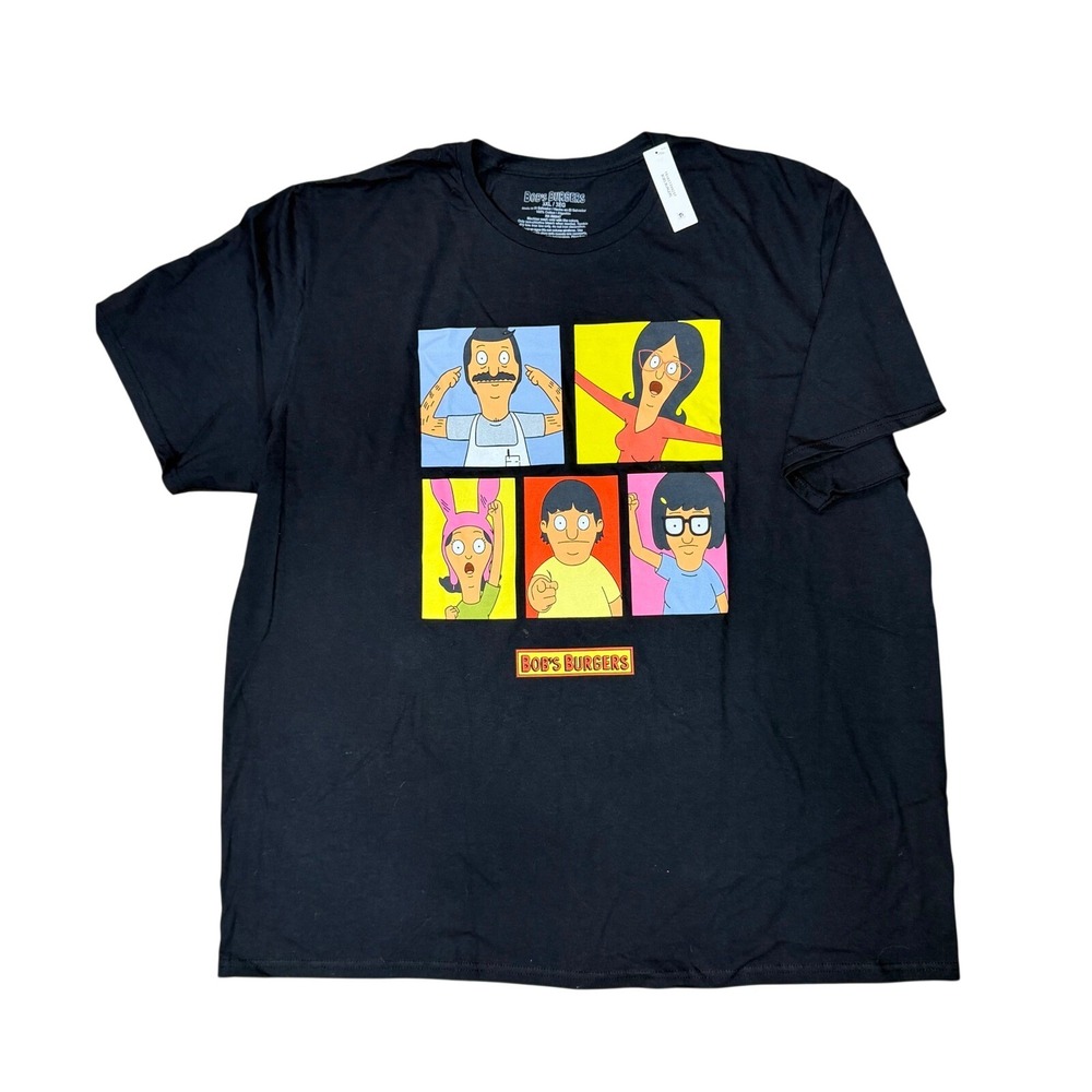 Bobs Burgers Mens Black Belcher Family Graphic T-Shirt 3XL New NWT
